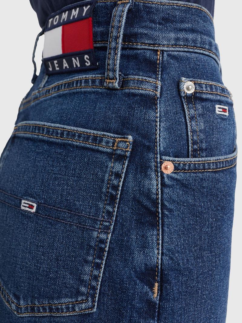 Jeans Tommy Hilfiger High Rise Tapered Mom Fit Azul Marino | MX_W21201