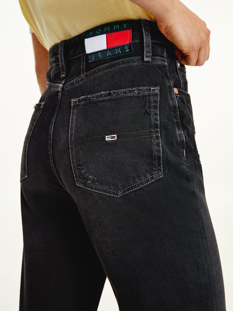 Jeans Tommy Hilfiger Recycled Mom Fit Negros | MX_W21206