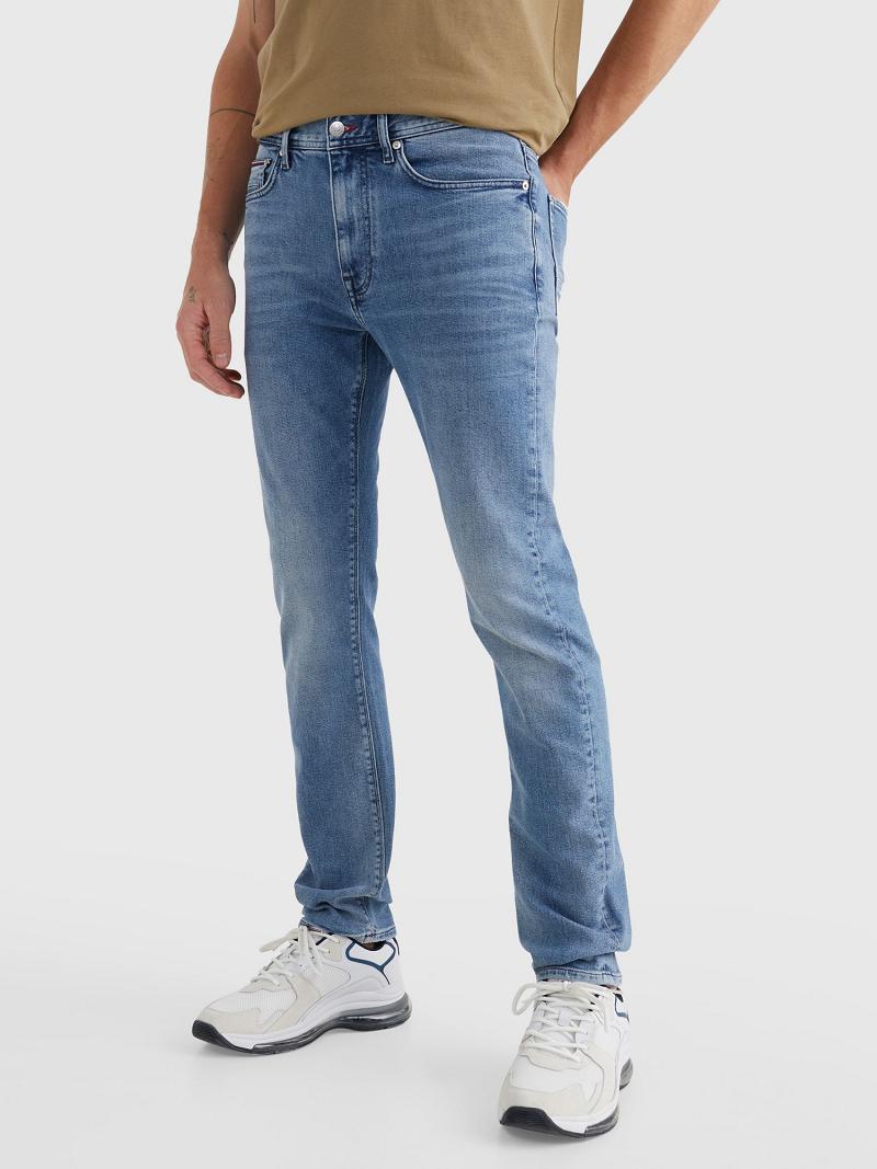 Jeans Tommy Hilfiger Slim Fit Medium Wash Azul Marino | MX_M31385