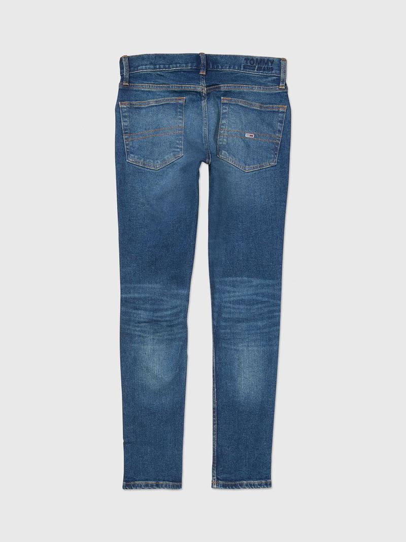 Jeans Tommy Hilfiger Slim Fit Medium Wash Azules Azul Marino | MX_M31386