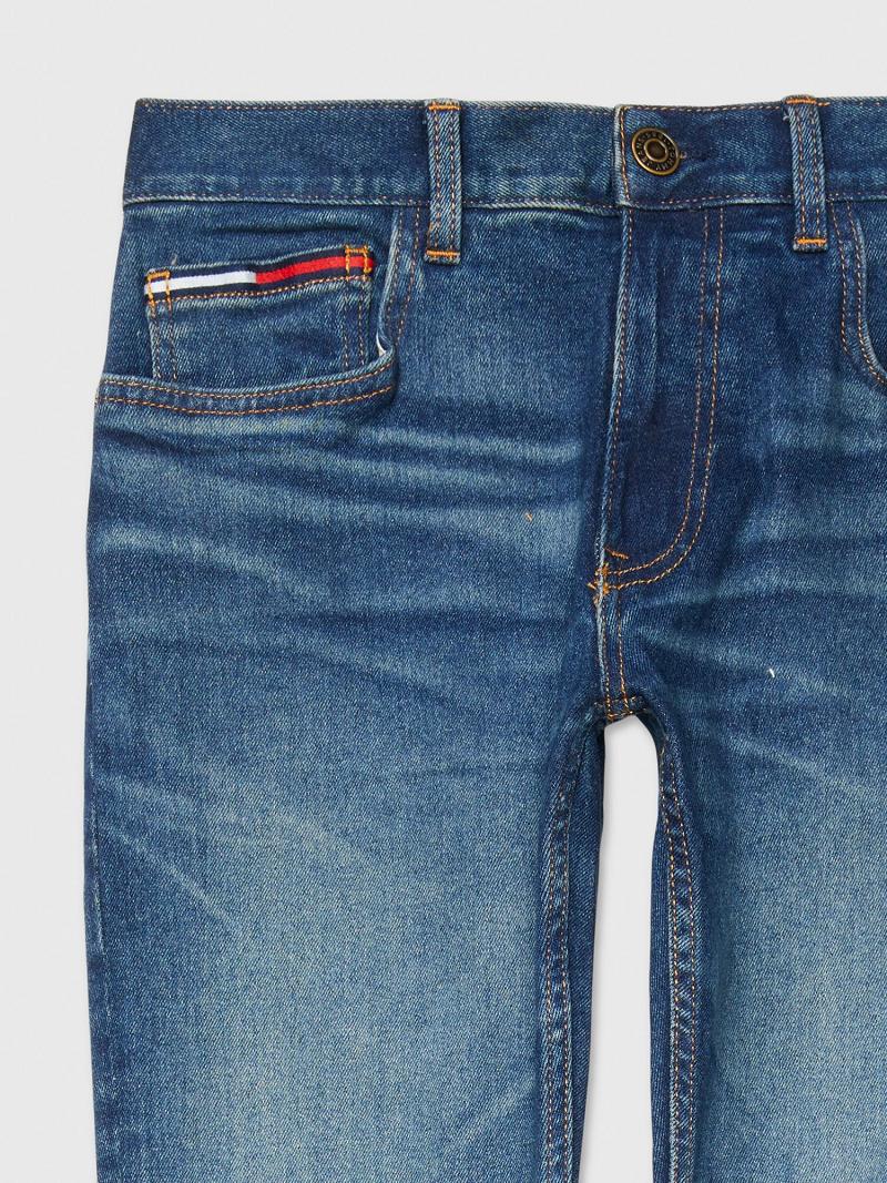 Jeans Tommy Hilfiger Slim Fit Medium Wash Azules Azul Marino | MX_M31386