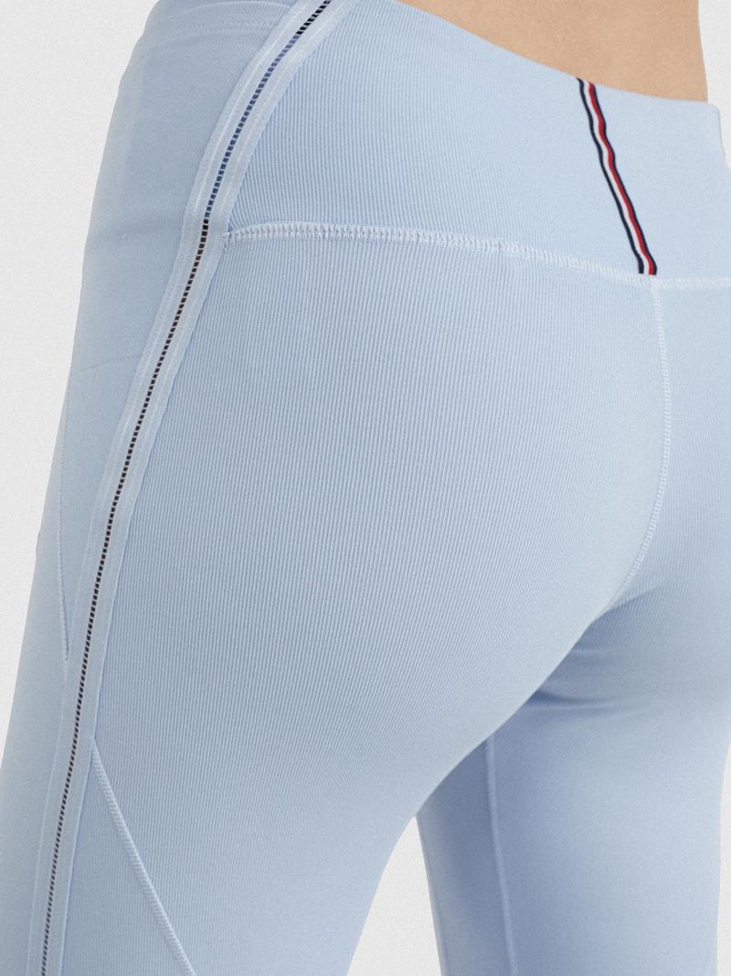 Leggins Tommy Hilfiger High-Cintura Ribbed Mesh Azules | MX_W21226