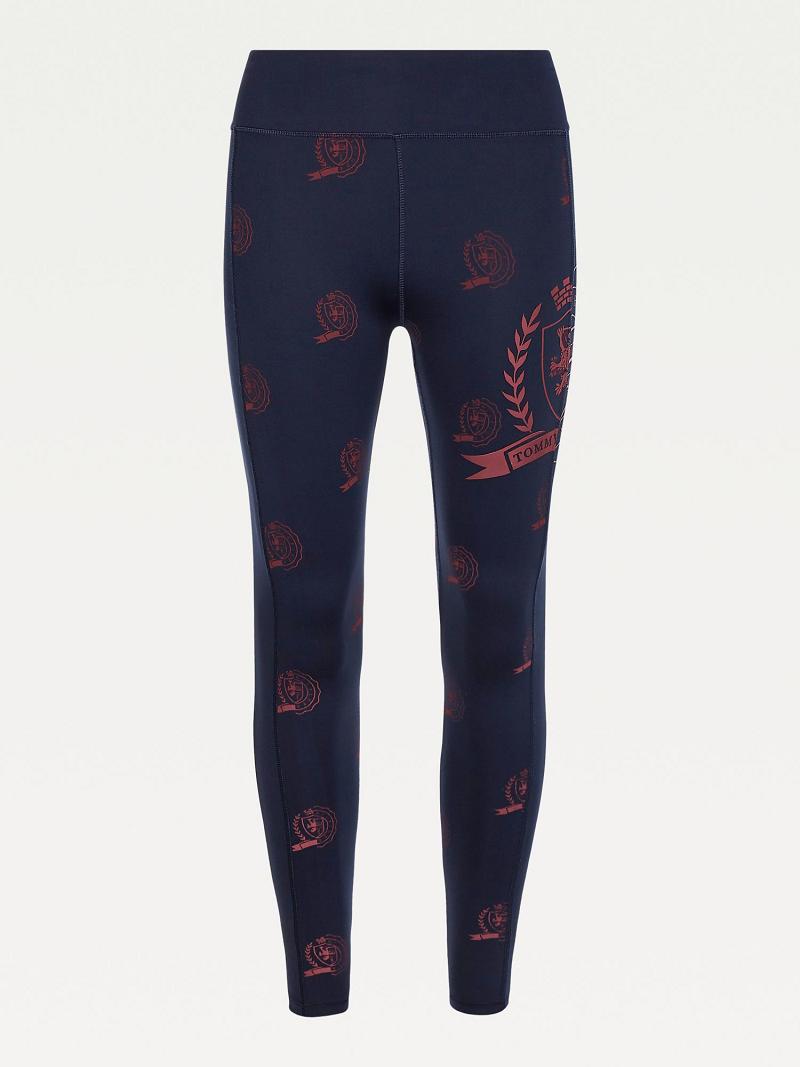 Leggins Tommy Hilfiger Icon Sueded Crests Azules | MX_W21228