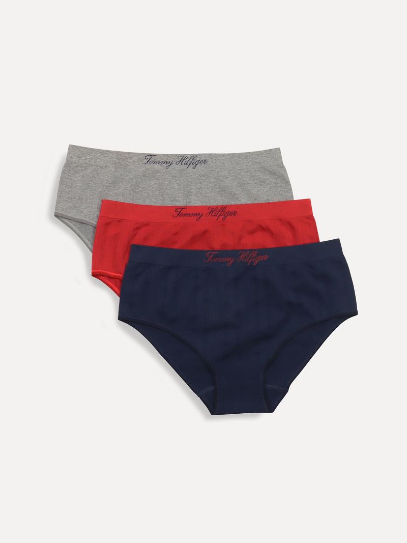 Lencería Tommy Hilfiger Seamless Hipster 3PK Azul Marino | MX_W21561