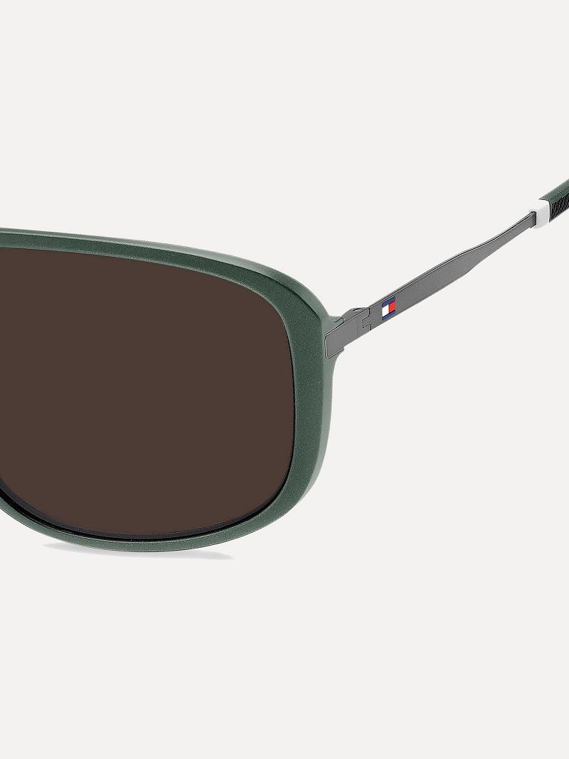 Lentes De Sol Tommy Hilfiger Square Retro Verdes | MX_M31774