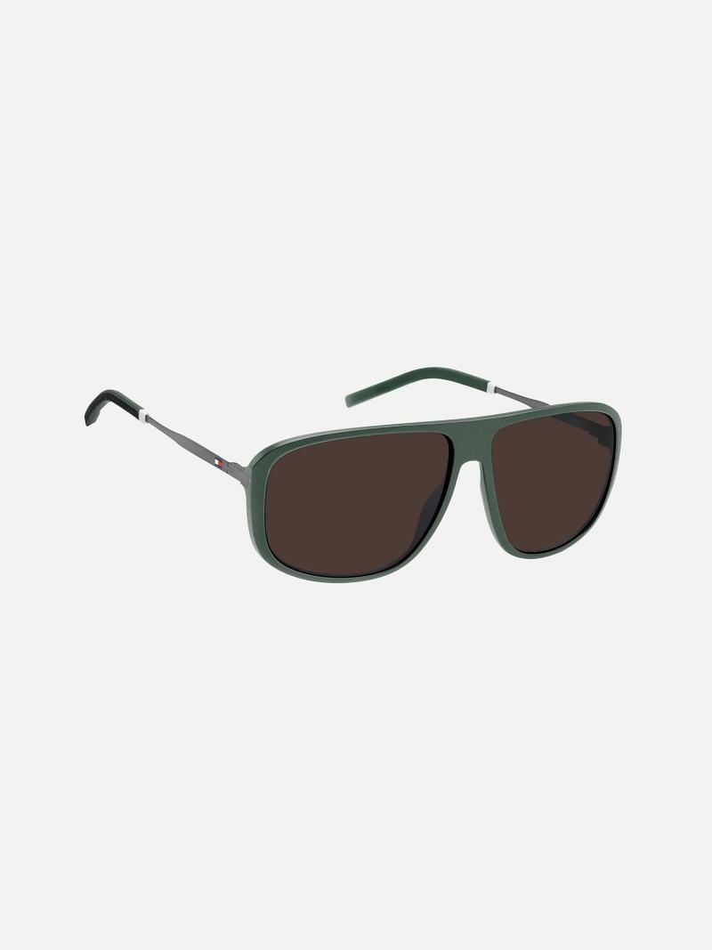 Lentes De Sol Tommy Hilfiger Square Retro Verdes | MX_M31774