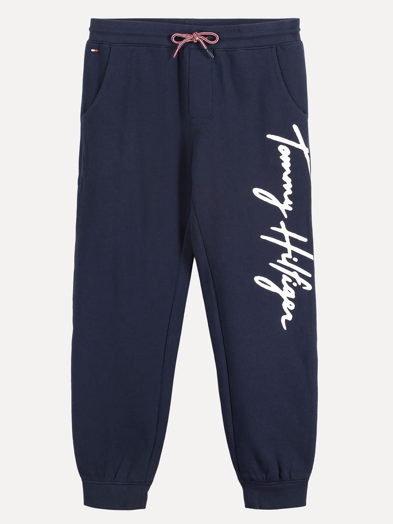 Pantalones Deportivos Tommy Hilfiger Big Script Logo Azul Marino | MX_B2118