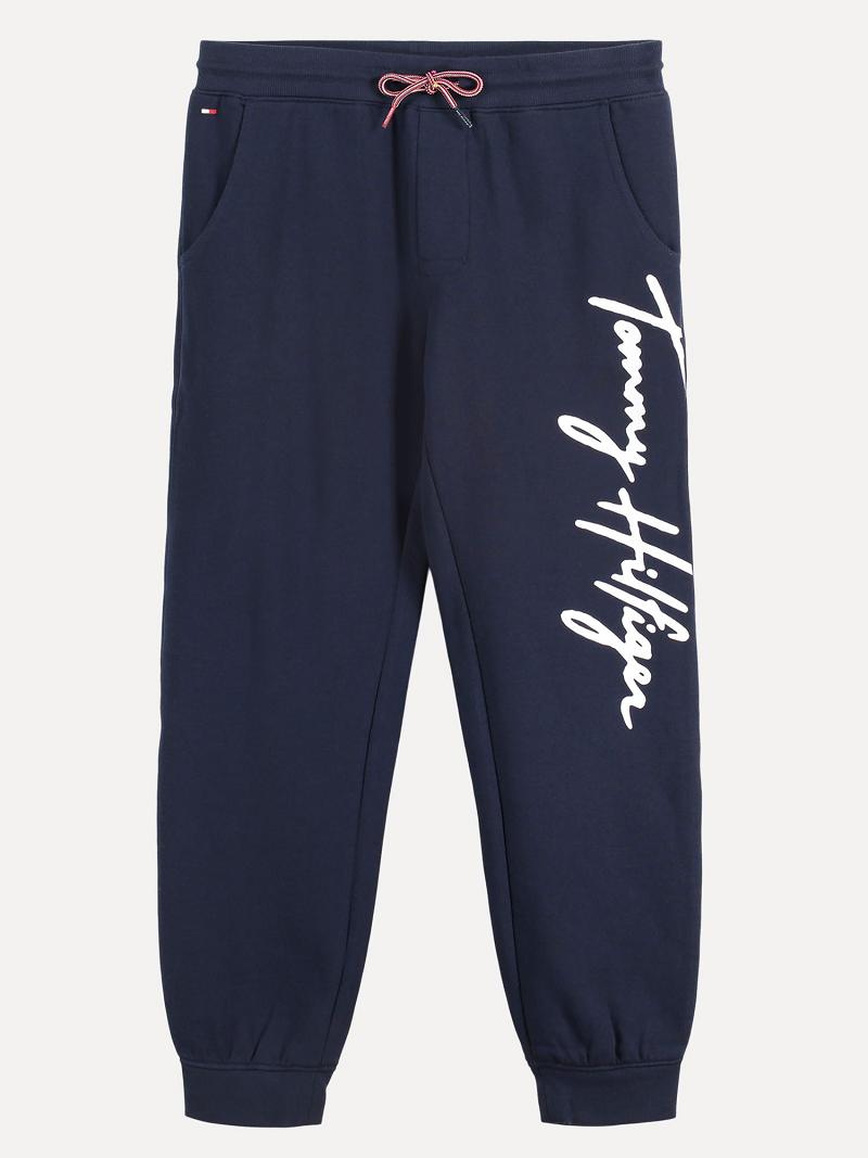 Pantalones Deportivos Tommy Hilfiger Little Script Logo Azul Marino | MX_B2125