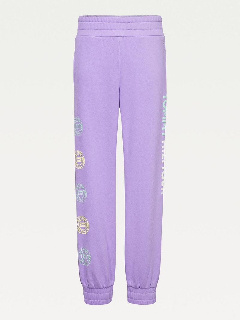 Pantalones Deportivos Tommy Hilfiger Organic Algodon Pastel Print Morados | MX_G1182