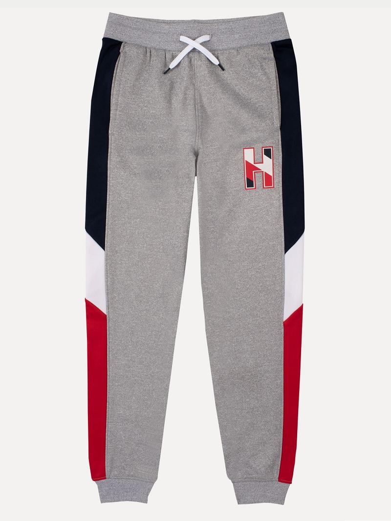 Pantalones Jogger Tommy Hilfiger Little Colorblock Grises | MX_B2052