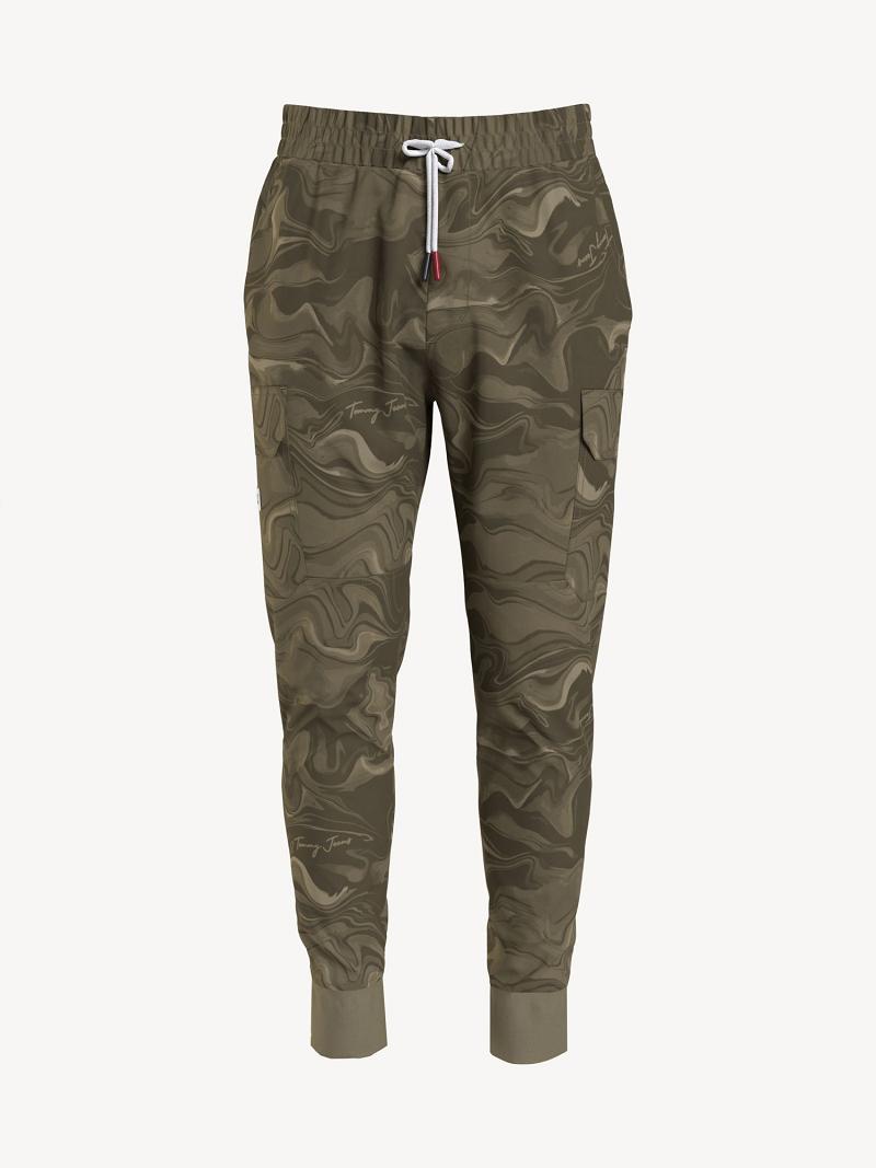 Pantalones Jogger Tommy Hilfiger Marble print cargo Marrom Multicolor | MX_M31352