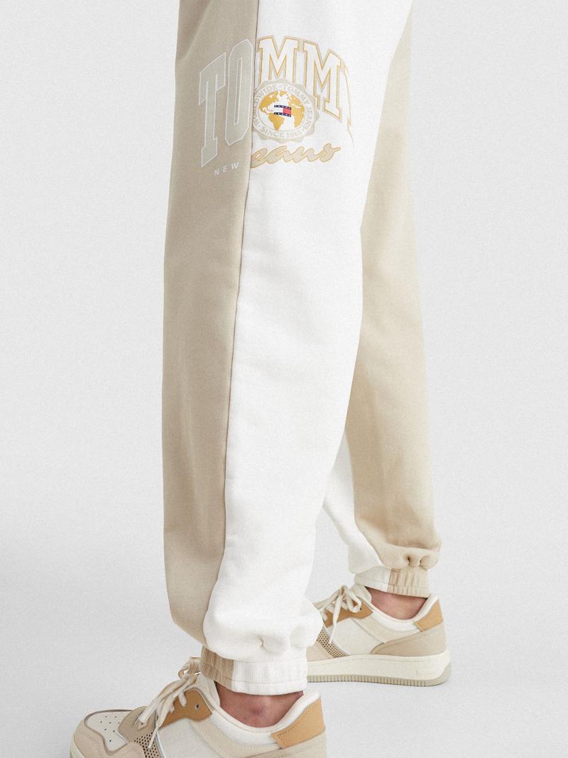 Pantalones Tommy Hilfiger Collegiate Two-Tone Sweatpant Beige | MX_W21232