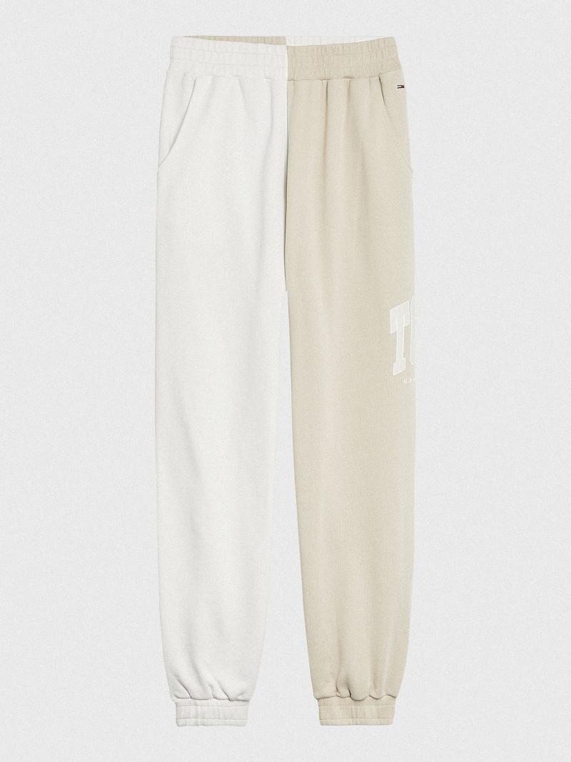 Pantalones Tommy Hilfiger Collegiate Two-Tone Sweatpant Beige | MX_W21232