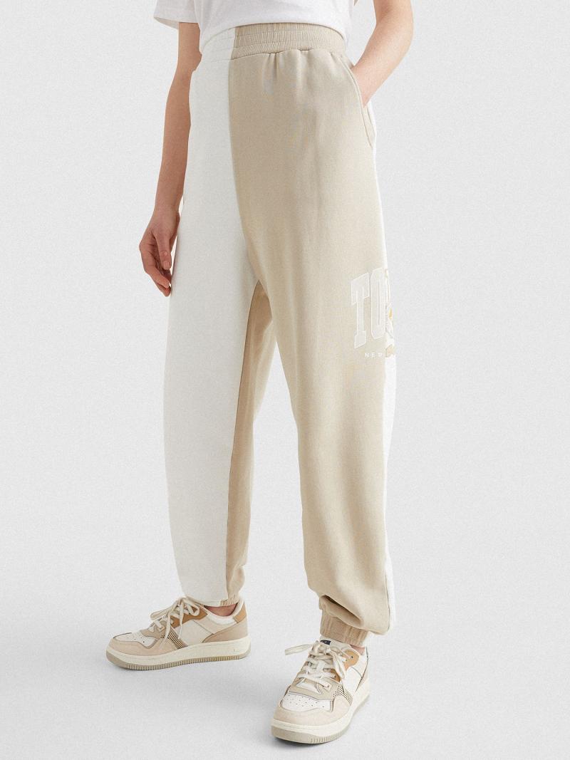 Pantalones Tommy Hilfiger Collegiate Two-Tone Sweatpant Beige | MX_W21232