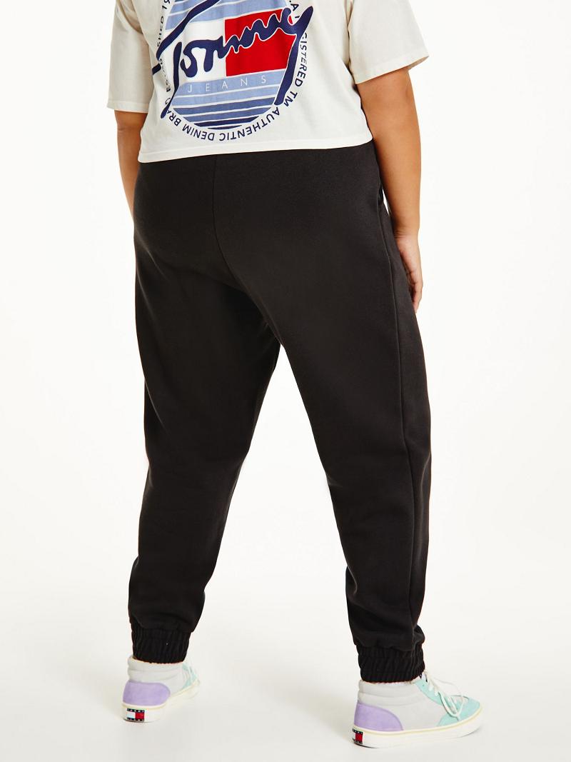 Pantalones Tommy Hilfiger Curve Recycled Signature Sweatpant Negros | MX_W21235