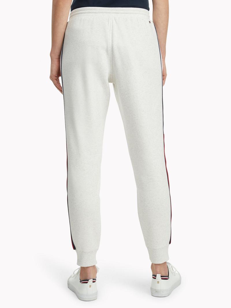 Pantalones Tommy Hilfiger Essential Stripe Sweatpant Blancos | MX_W21243