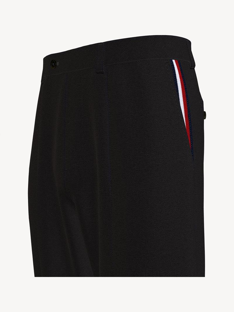 Pantalones Tommy Hilfiger Essential tapered fit pleated Negros | MX_M31321