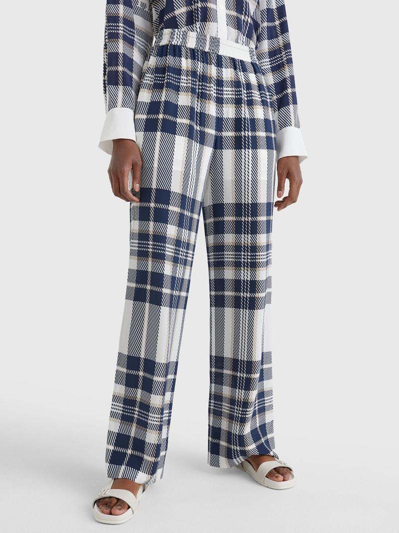 Pantalones Tommy Hilfiger Icon Silk Pull-On Stewart Tartan Azules | MX_W21245