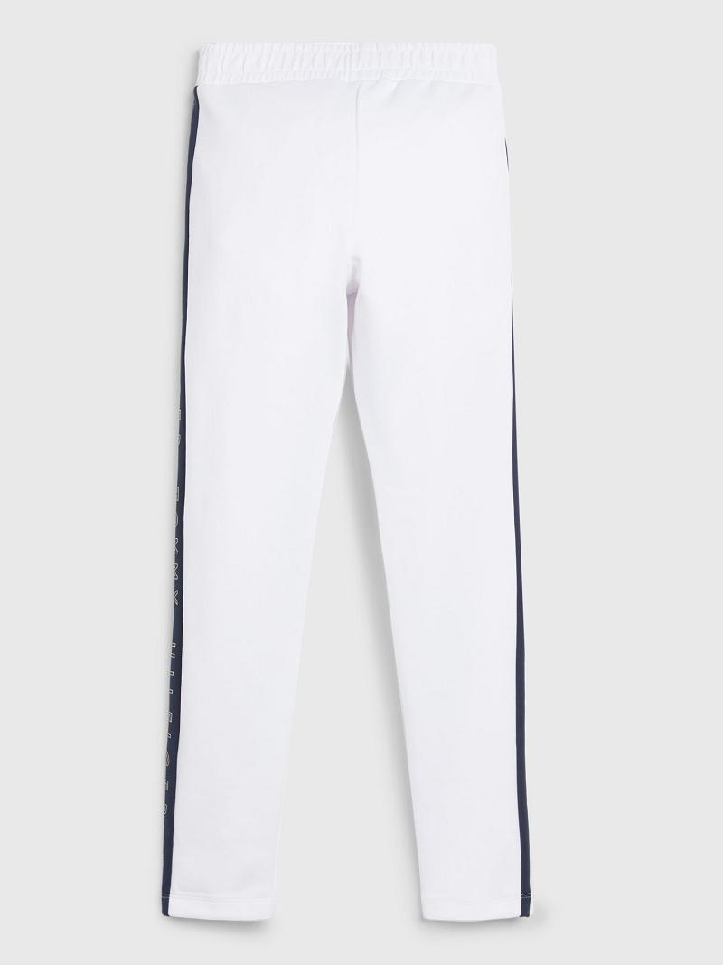 Pantalones Tommy Hilfiger Logo Tape Pista Pant Blancos | MX_G1286