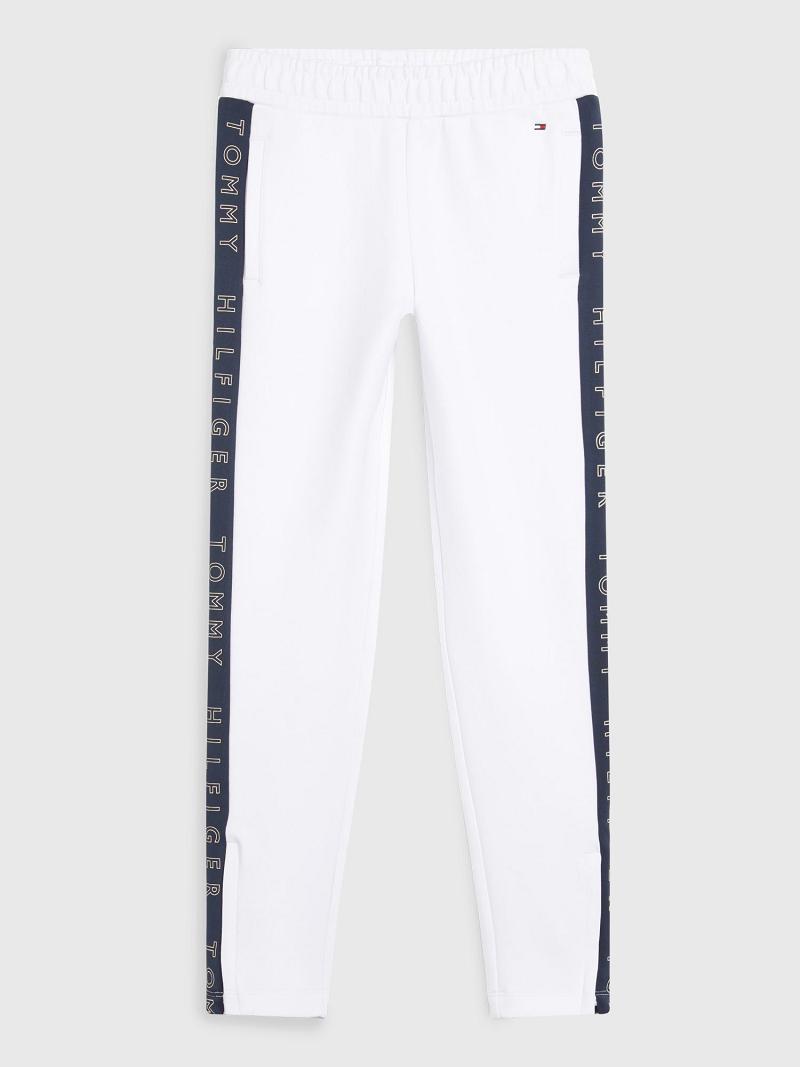 Pantalones Tommy Hilfiger Logo Tape Pista Pant Blancos | MX_G1286