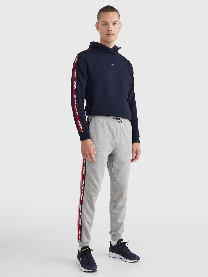 Pantalones Tommy Hilfiger Organic cotton performance logo tape Grises | MX_M31323