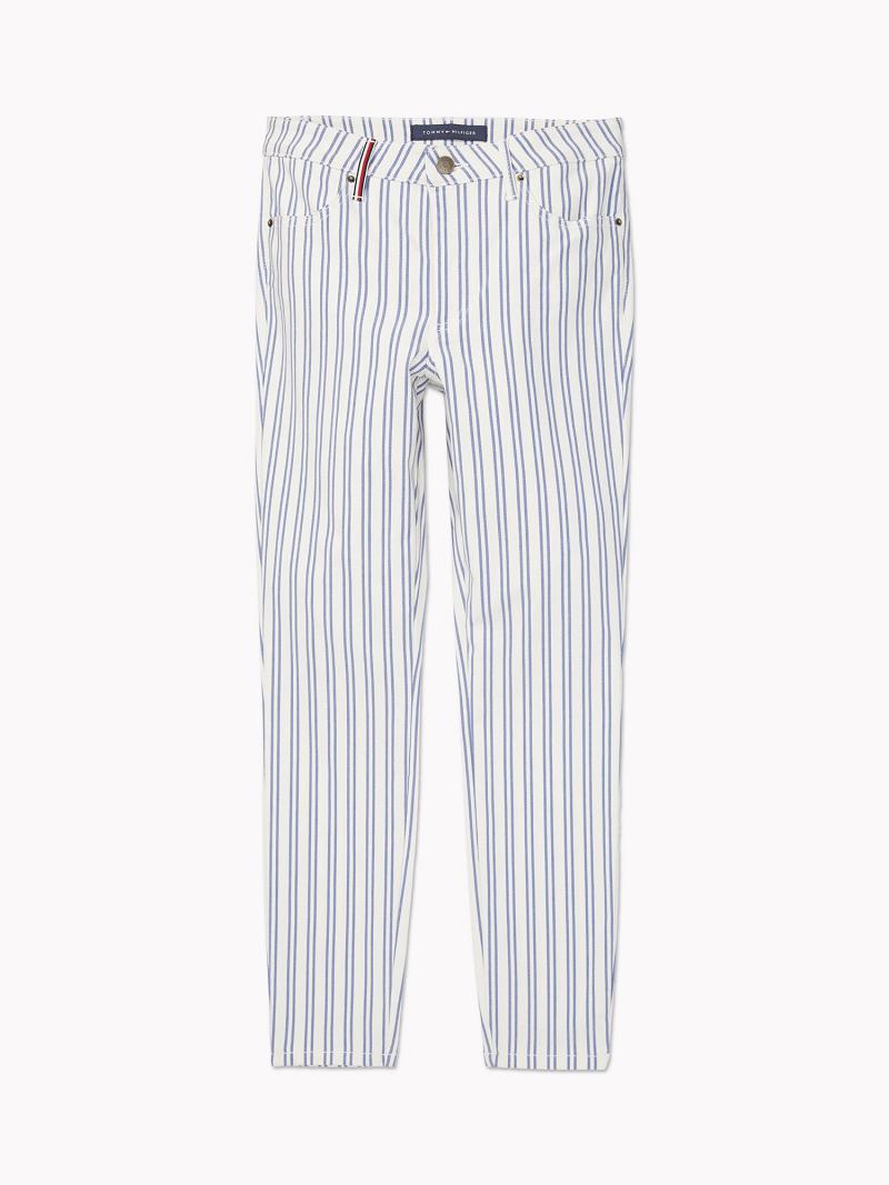 Pantalones Tommy Hilfiger Retro Stripe Blancos | MX_W21251