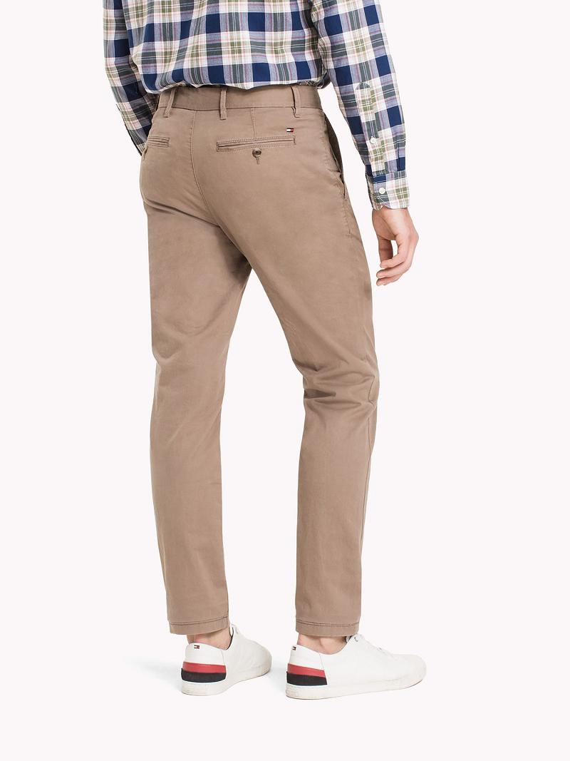 Pantalones Tommy Hilfiger Straight fit stretch organic cotton twill chino Kaki | MX_M31341