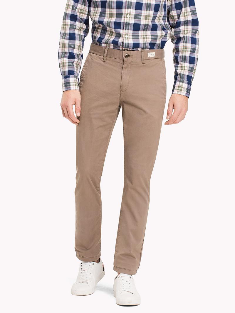 Pantalones Tommy Hilfiger Straight fit stretch organic cotton twill chino Kaki | MX_M31341