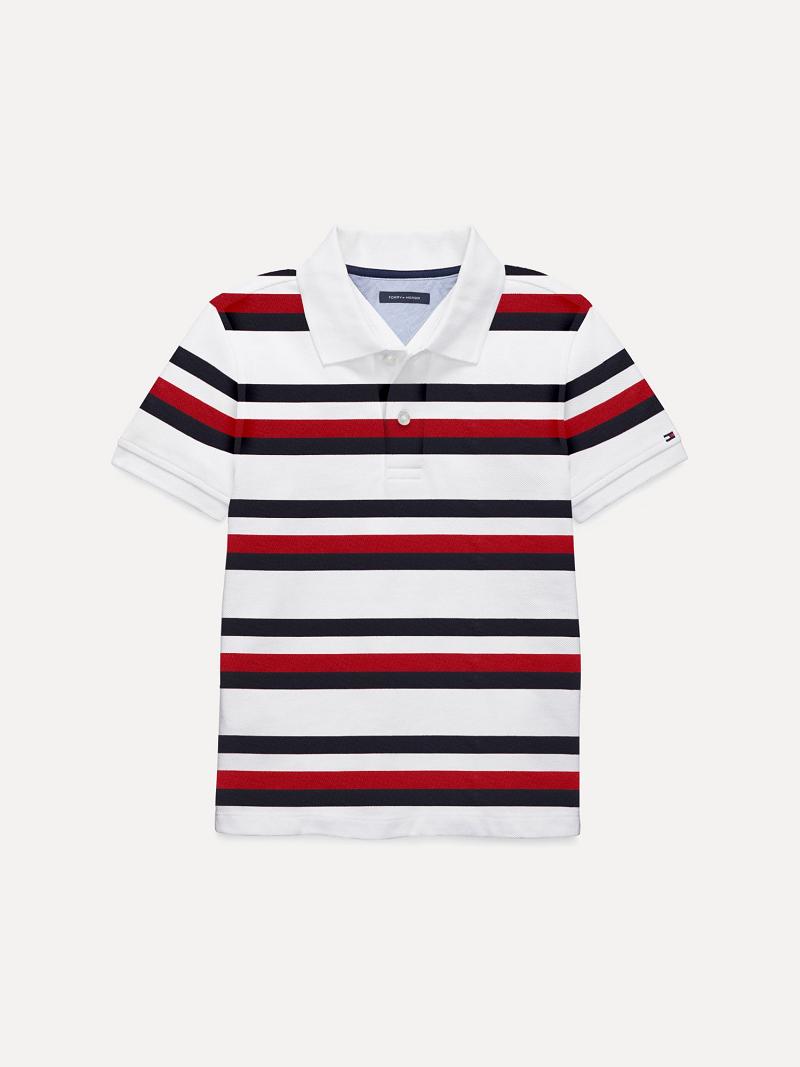 Polos Tommy Hilfiger Big Signature Stripe Blancos Multicolor | MX_B2061