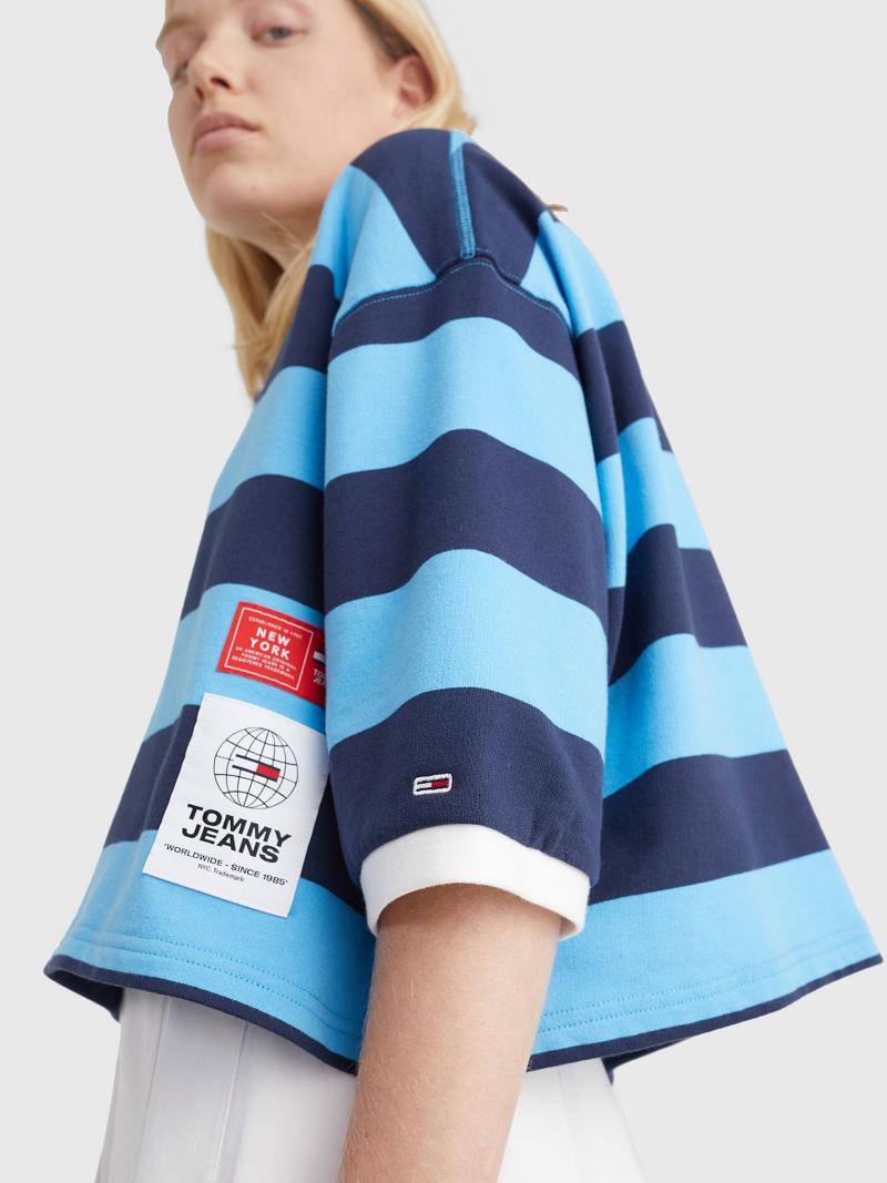 Polos Tommy Hilfiger Cropped Rugby Stripe Azules Multicolor | MX_W21264