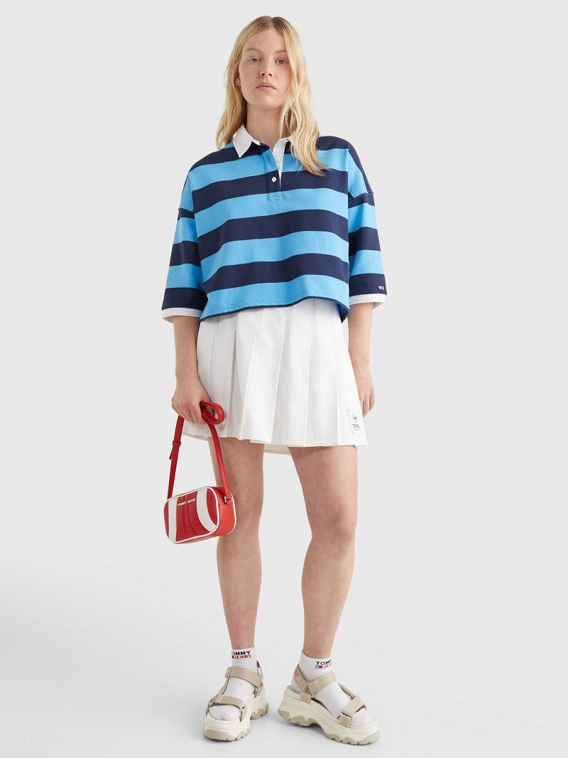 Polos Tommy Hilfiger Cropped Rugby Stripe Azules Multicolor | MX_W21264