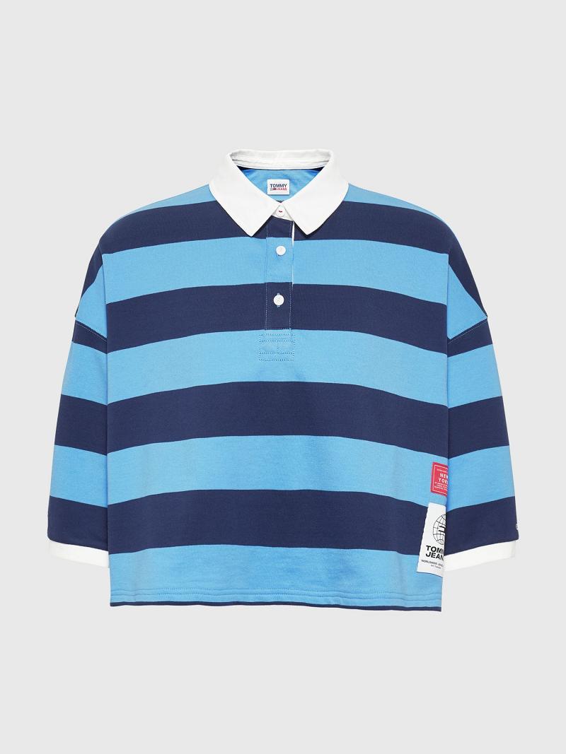 Polos Tommy Hilfiger Cropped Rugby Stripe Azules Multicolor | MX_W21264