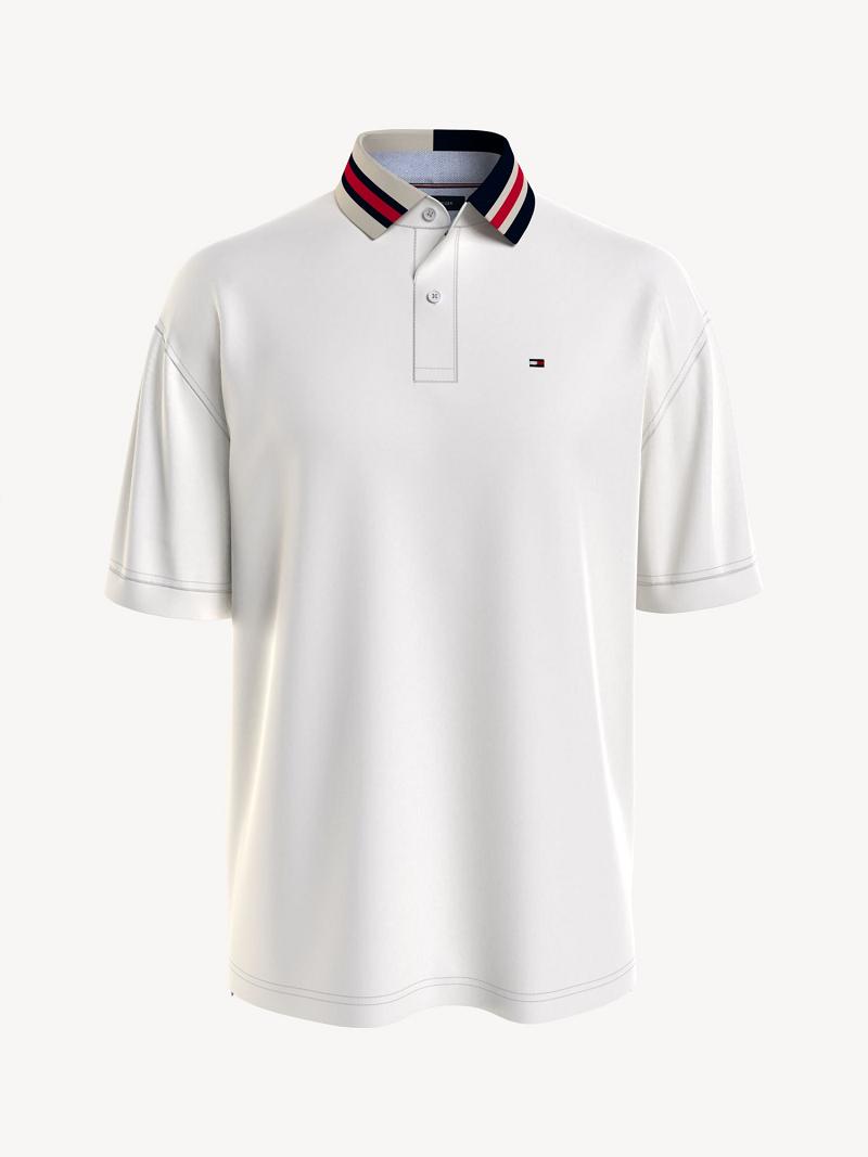 Polos Tommy Hilfiger Essential oversized fit Blancos | MX_M31290