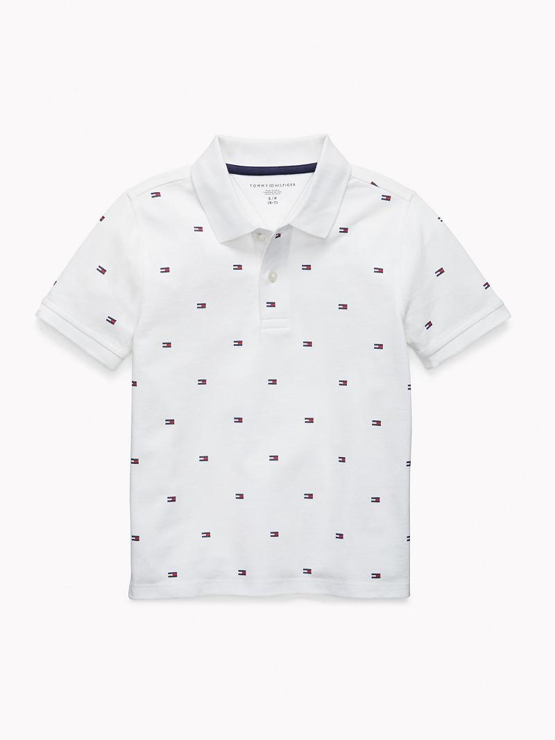 Polos Tommy Hilfiger Flag Blancos | MX_B2064