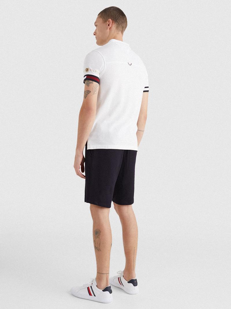 Polos Tommy Hilfiger Icon slim fit flag cuff Blancos | MX_M31292