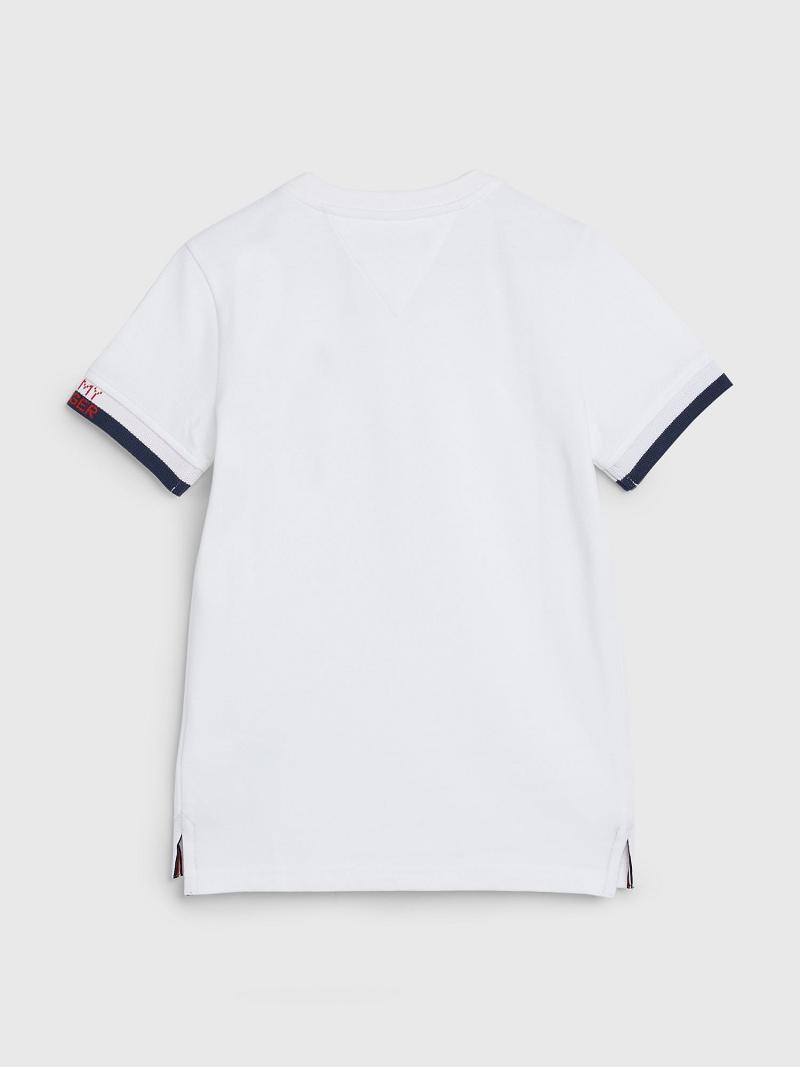 Polos Tommy Hilfiger Jacquard Blancos | MX_B2065