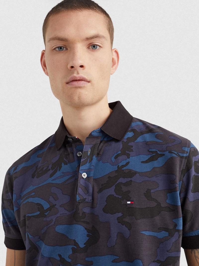 Polos Tommy Hilfiger Regular fit camo print Azul Marino Camuflados | MX_M31295