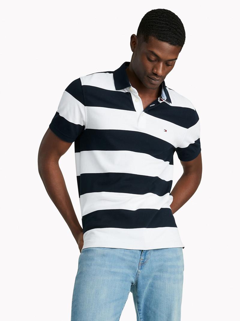 Polos Tommy Hilfiger Regular fit tommy striped Azul Marino Blancos | MX_M31303