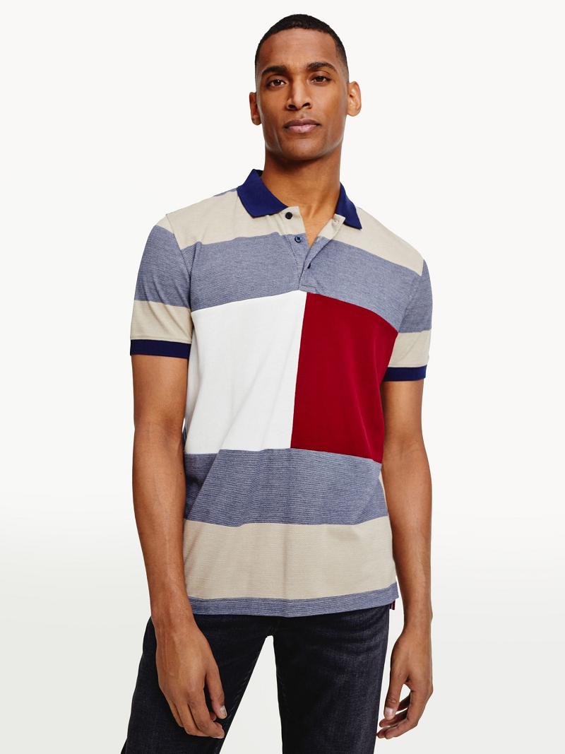 Polos Tommy Hilfiger Regular fit tonal colorblock pique Grises Multicolor | MX_M31305