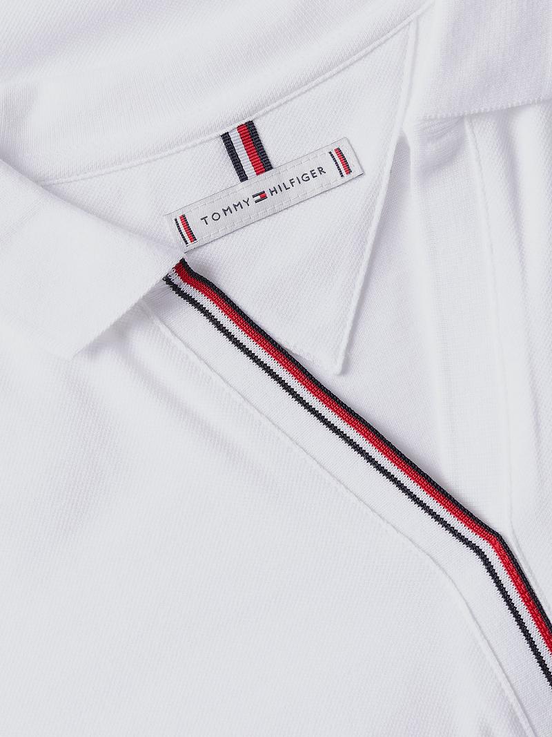 Polos Tommy Hilfiger Slim Fit Open-Neck Blancos | MX_W21273