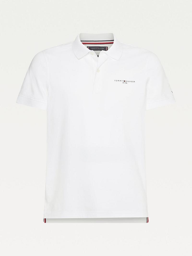 Polos Tommy Hilfiger Slim fit solid jersey Blancos | MX_M31311