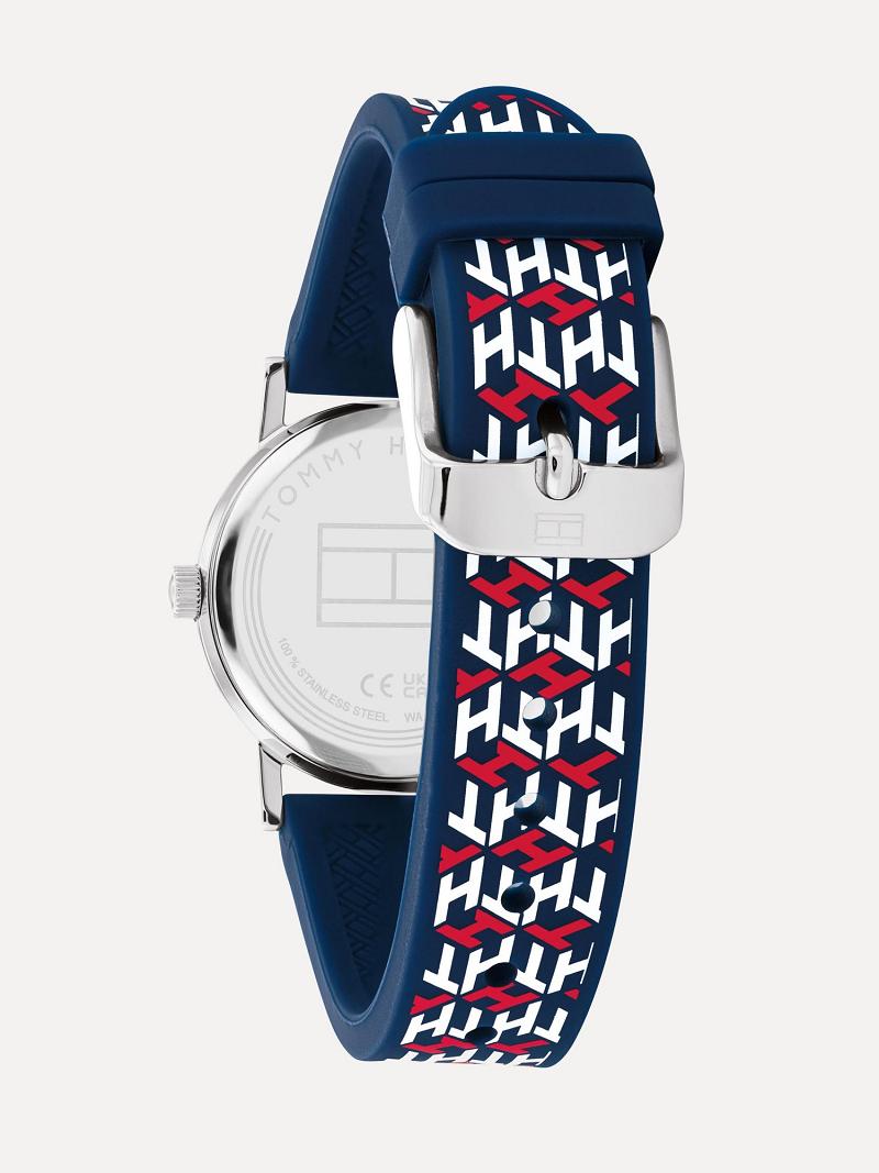 Relojes Tommy Hilfiger Big Monogram With Silicona Correa Blancos | MX_G1369