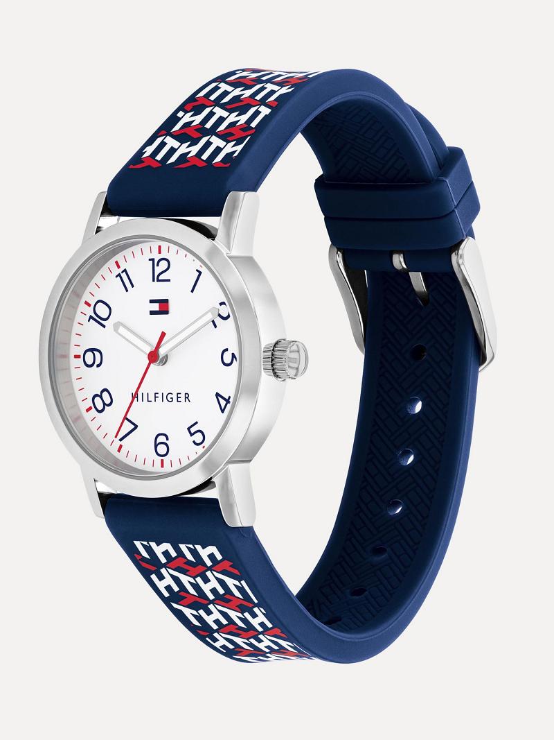 Relojes Tommy Hilfiger Big Monogram With Silicona Correa Blancos | MX_G1369