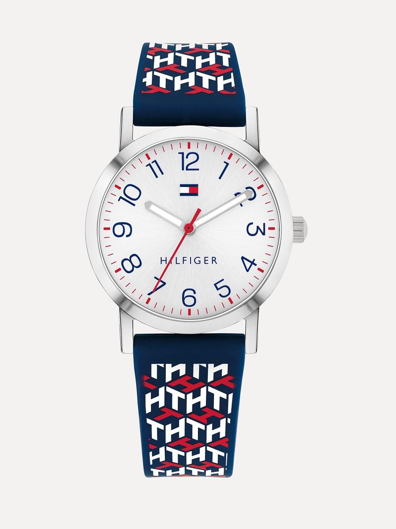 Relojes Tommy Hilfiger Big Monogram With Silicona Correa Blancos | MX_G1369