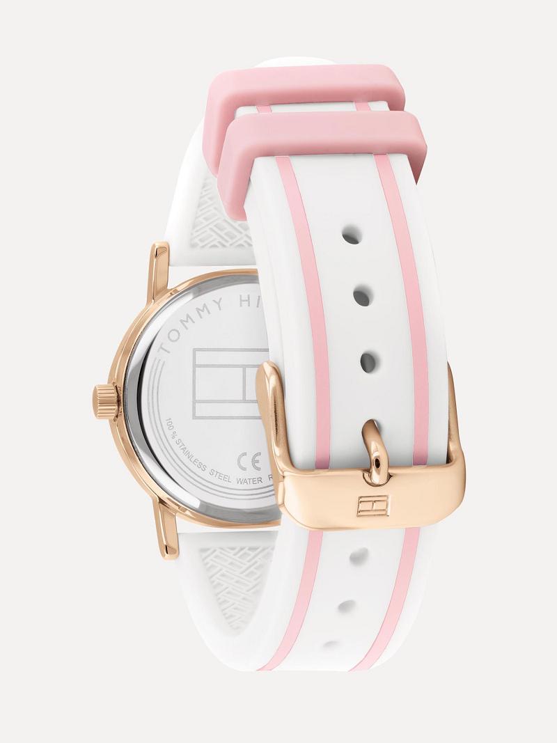 Relojes Tommy Hilfiger Big Two-Tone With Silicona Correa Blancos Rosas | MX_G1371