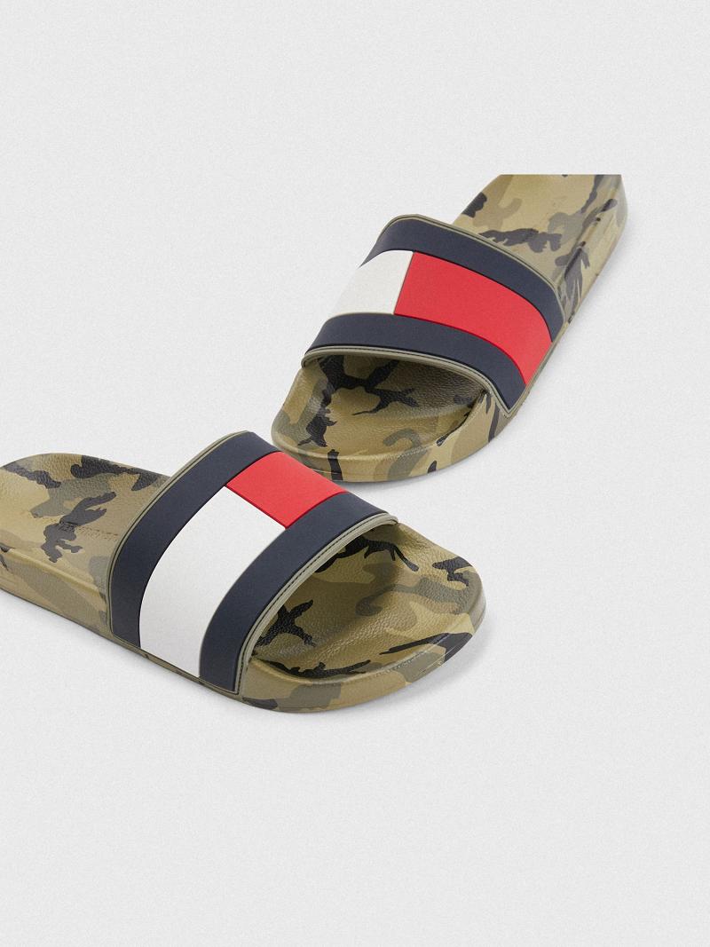 Sandalias Tommy Hilfiger Camo pool Verde Oliva | MX_M31647