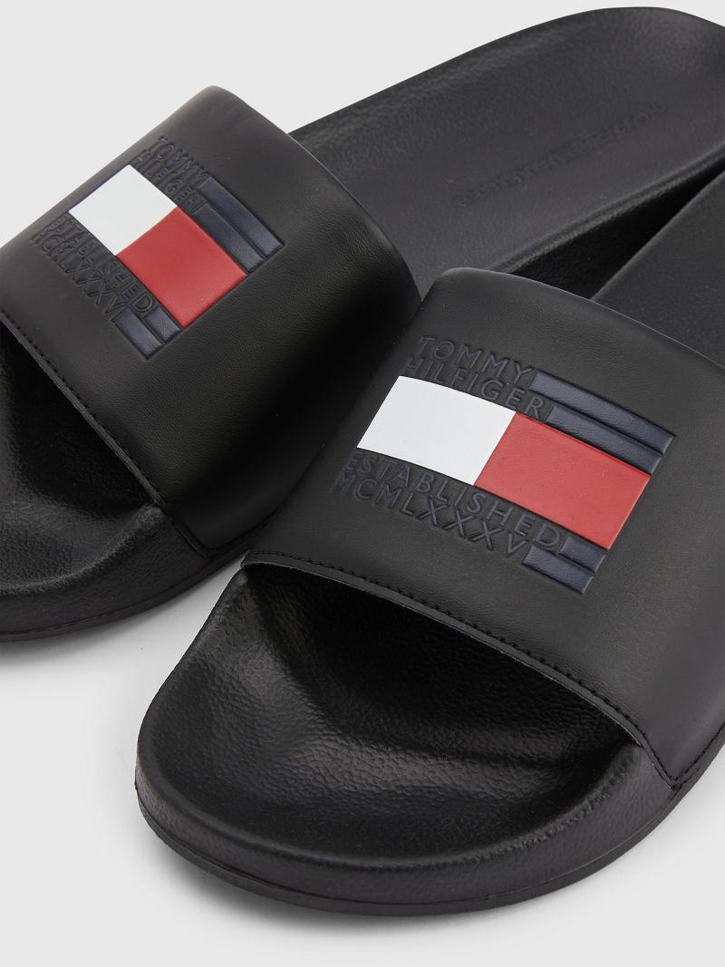 Sandalias Tommy Hilfiger Flag Pool Negros | MX_M31648