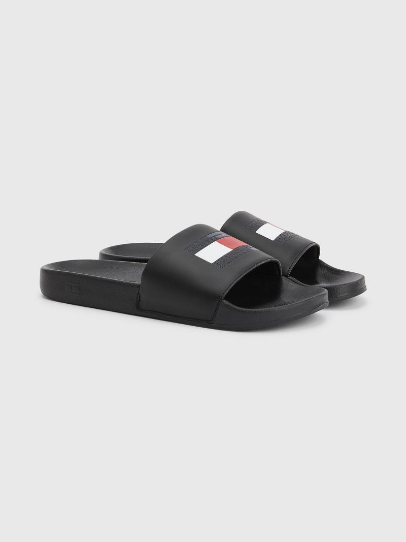 Sandalias Tommy Hilfiger Flag Pool Negros | MX_M31648