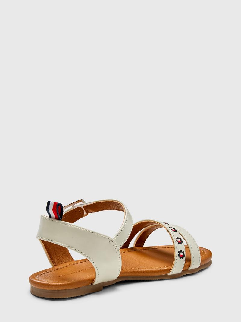 Sandalias Tommy Hilfiger Flower Flag Sandal Blancos | MX_G1303