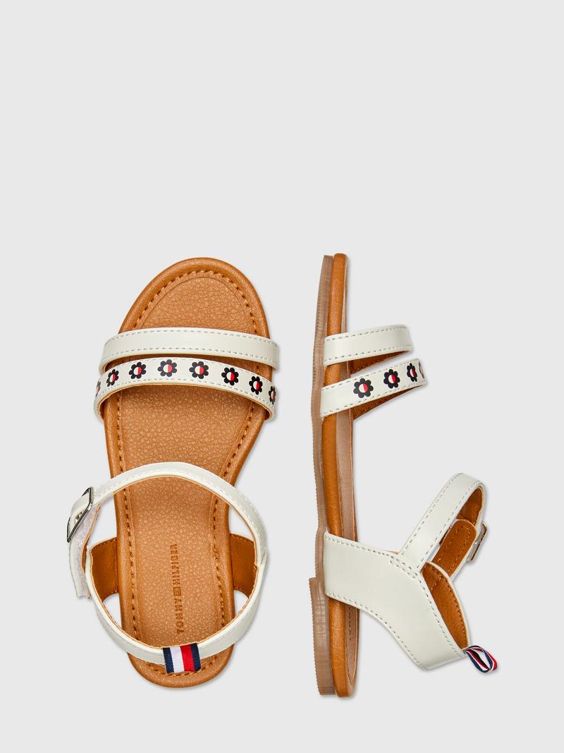 Sandalias Tommy Hilfiger Flower Flag Sandal Blancos | MX_G1303